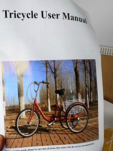 Red adult tricycle basket - red,